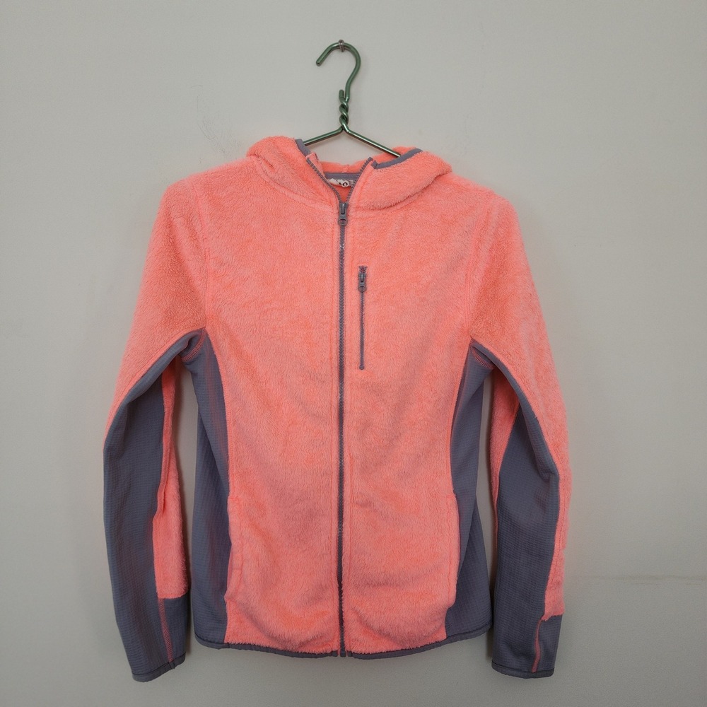 SO Authentic American Heritage Faux Fur Full Zip Hoodie Coral Gray Medium